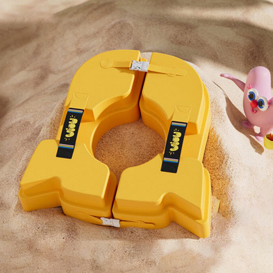 Non-Inflatable Baby Swim Float | Premium EPE Foam Swim Trainer with Neck Support | Puncture-Proof & No-Tip Safety Design | for Infants & Toddlers in Pool & Bathtub(1-3 Years) (Pink/Yellow)